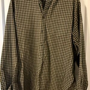Eddie Bauer Men's Plaid Shirt - Green and Brown